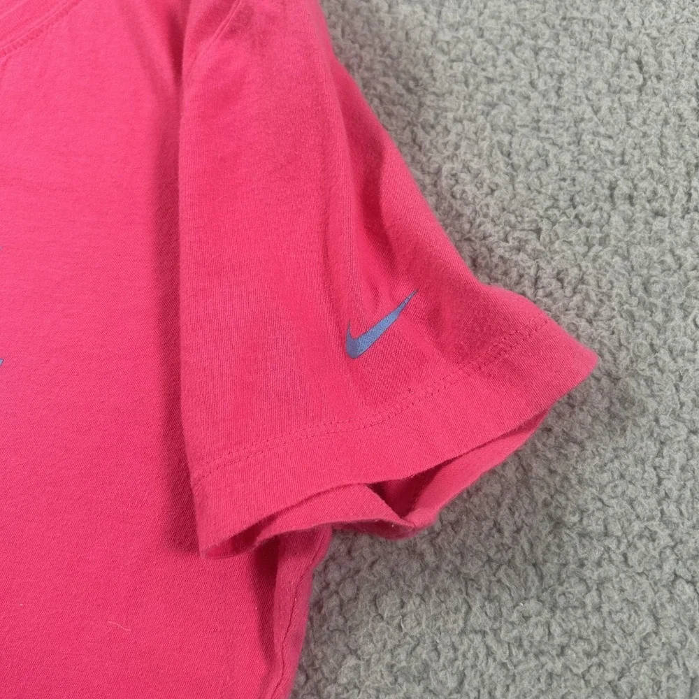 Nike Shirt Womens Large Pink Just Do It Slim Fit Crewneck‎ Graphic Sports Tee